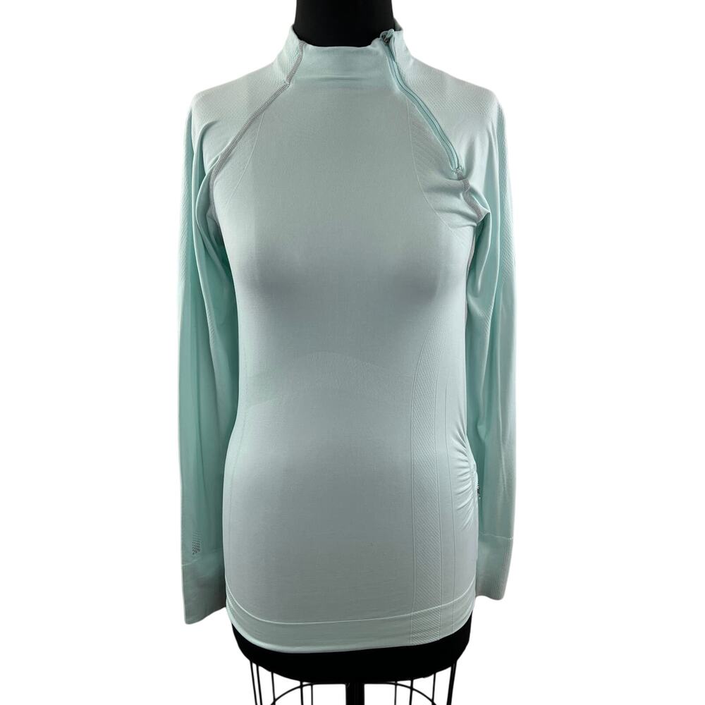 ATHLETA Fast Finish Long Sleeve Top Asymmetrical Half Zip Yoga Pullover Size L